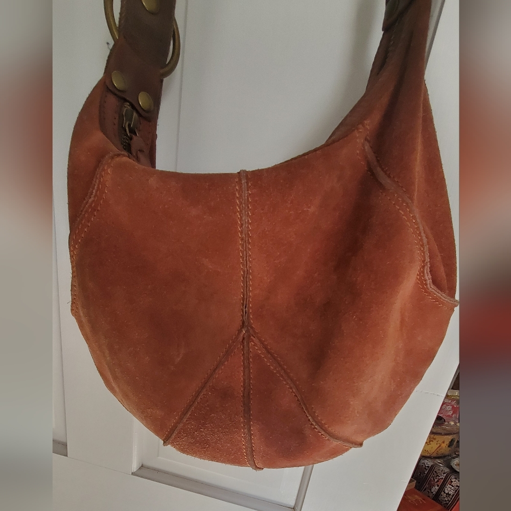 Lucky Brand Suede Peace Boho Shoulder Bag